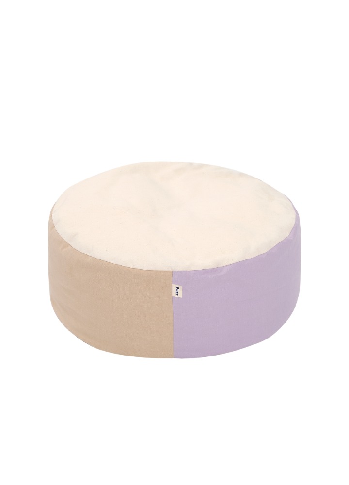 Pancho Pouf Color Block Beige/Lavender
